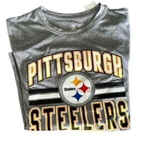 NWT - Unisex Gray Short Sleeve Graphic Tee - Pittsburgh Steelers - Size 10/12
